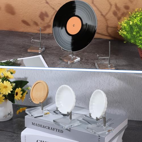 16 PCS Adjustable Metal Arms Display Stand, 2 X 2 X 3.5 Inch Small Rock Display Stand with Acrylic Base Small Displays Easel Holder Crystal Displays Stands for Picture Coral Geodes Mineral Agate