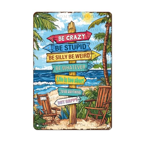 Beach Signs Beach Decor Vintage Metal Tin Sign Decor 12 x 8inch - color: Beach6, size: 20X30cm(12*8in)