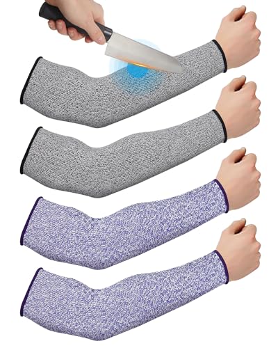 Geyoga Arm Sleeves Guards Cut Resistant HPPE,Medium,Hppe,Black, Gray - color: Gray, Blue, size: Large, style: Hppe