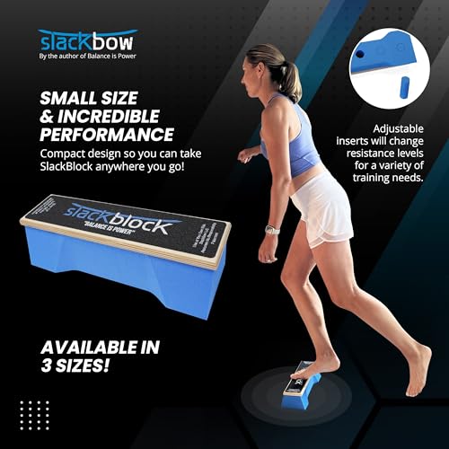 SlackBow SlackBlock Athletic Balance Trainer – Improve Balance, Stability, and Athletic Performance – Condition Your Body and Prevent Injury - Compact and Portable - size: 14"