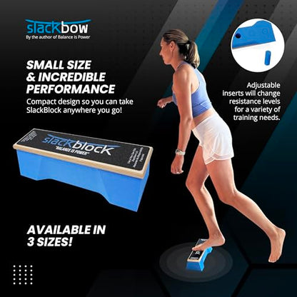 SlackBow SlackBlock Athletic Balance Trainer – Improve Balance, Stability, and Athletic Performance – Condition Your Body and Prevent Injury - Compact and Portable - size: 15"