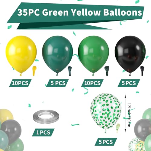 Green and Yellow Balloons Tractor Balloons Sport Theme Balloon - color: Black Yellow Green