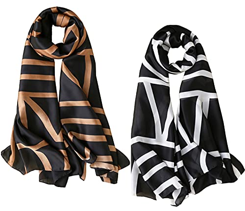 Silk Scarf 100% Mulberry Silk Fashion Scarves Long Lightweight Shawl Wrap - color: W155