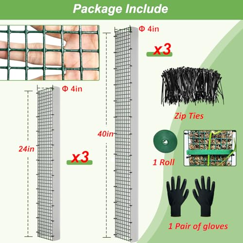 60"/40"/24" Metal Moss Pole, D Shape Sphagnum Moss Pole, Moss Poles for Climbing Plants, Monstera, Indoor Climbing Plants (3 Each of 40" 24") - style: 3 Each of 40" 24"