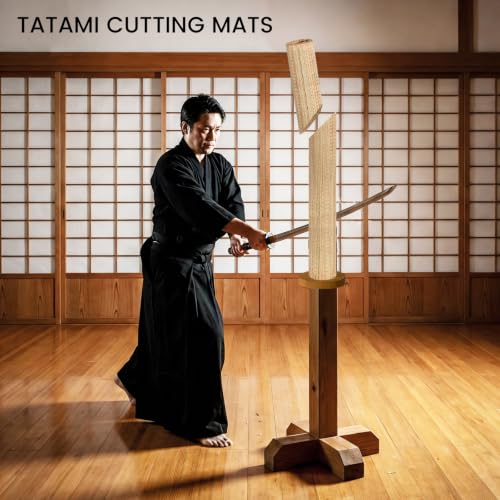 Tatami Mat for Sword Cutting, 10-Pack Authentic Igusa Tatami, 34x71 Inch Unrolled & Hand-Roll Modifiable for Tameshigiri, Iaido, Kenjutsu Training