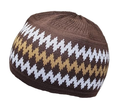 Set 4 Kufi Hat for Men Muslim AMN-225 Beanie Skull Cap Islam Taqiyah Takke Gift - color: Color Set 1