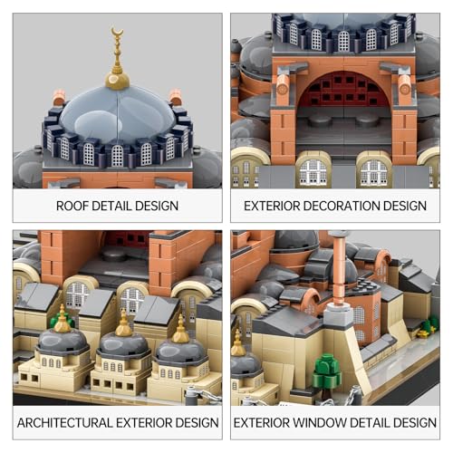 Hagia Sophia 대성당 빌딩 블록 장난감 랜드마크 건축 모델 키트 성인 청소년 및 수집가용 디스플레이 선물 세트 - style: 하기아 소피아 대성당