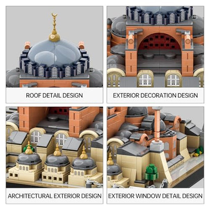 Hagia Sophia 대성당 빌딩 블록 장난감 랜드마크 건축 모델 키트 성인 청소년 및 수집가용 디스플레이 선물 세트 - style: 하기아 소피아 대성당