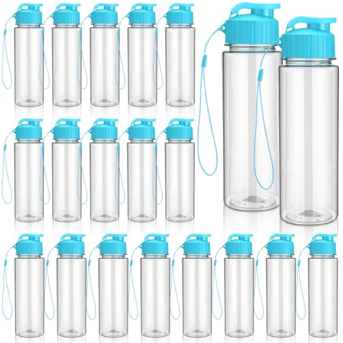 Mifoci 20 Pieces Water Bottle Bulk 17 oz Plastic Water Bottles Bulk Gym Sports Adults Reusable Large Bottles with Leak Proof Flip Top for Party Outdoor (Sky Blue) - color: Sky Blue