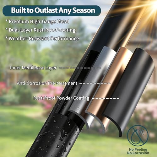 Garden Hose Holder Stand, BOLITE Heavy Duty Metal Hose Hanger, Holds 150ft | Freestanding & Detachable Water Hose Holder for Outside, 4 Spikes & 2 Tool Hooks, Storage Rack for Outside Yard Lawn Farm - style: Freestanding