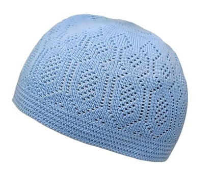 Set 5 Color Muslim Prayer Hat Men Skull Cap AMN-393 Beanie Islam Kufi Peci Hat Crochet Takke Eid Ramadan Gift