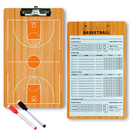 Basketball Clipboard Dry Erase for Coach,Basketball Coaches Clipboard,Clipboard for Coaches,Dry Erase Double-Sided Basketball Clipboard for Coaching - color: Basketball-3
