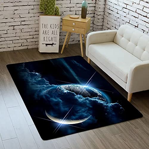 Outer Space Rug for Kids Bedroom 3x5 ft Galaxy Carpet for Boys Room Soft Non-Slip Solar System Area Rug 3D Planet Universe Rug for Living Room - color: Style Hh, size: 3' x 5' (Rectangular)