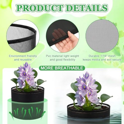 4 Pcs Large Aquatic Pond Planting Bags 10 x 12 Inch Reusable Fabric Pond Plant Pots 5 Gallon Breathable Aquatic Plant Basket Grow Bags for Bog Plants Water Lily Lotus Garden - size: 10 x 12 inch