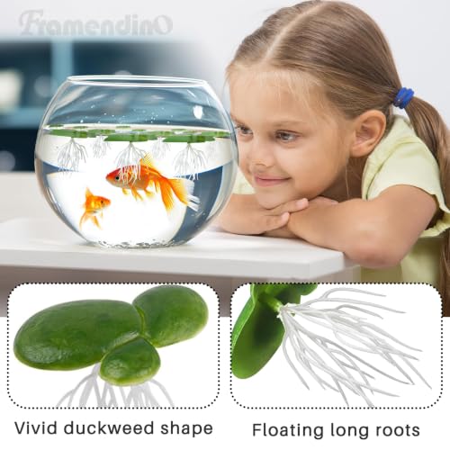 Framendino, 54 Pack Floating Aquarium Plants Artificial Plastic Fake Duckweed Simulation (3 Size) - size: 54 Pack