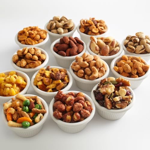 Nut Gift Basket | Healthy Gift of Assorted Nuts in Reusable Wood Crate | Large Variety Tray with Unique Flavors |Fathers Day, Parties, Holidays, Birthday, Sympathy, Office, Thank You, Him, Her | Bonnie & Pop - style: Deluxe
