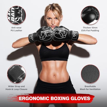 Freestanding Punching Bag for Adults Teens, 69'' Boxing Bag with Stand, Includes Boxing Gloves & Air Pump, Kick Boxing Training Equipment for MMA, Muay Thai, Kickboxing, Fitness for Beginners - color: Black