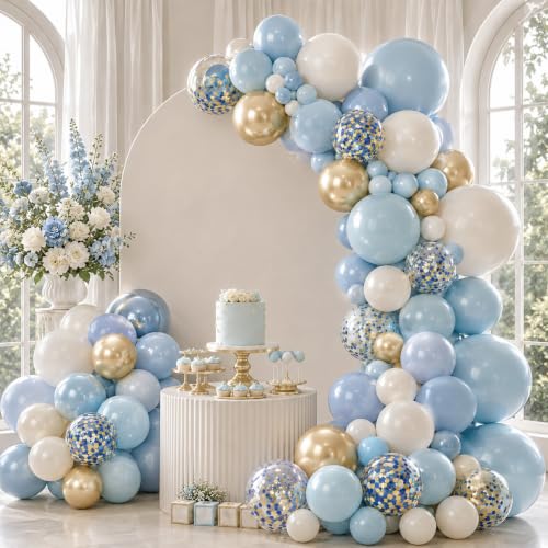 Paready Blue Gold Balloons, 60 Pcs Party Balloons for Boys Graduation - color: Blue Gold