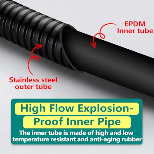 TRIPHIL Kink-free Shower Hoses, Shower Hose Extension 59 Inches for Handheld Shower Head, Hand Held Showerhead Hose Replacement, Brass Swivel Anti-twist Ultra-flexible Stainless Steel Matte Black 59" - color: Matte Black, size: 59 Inches