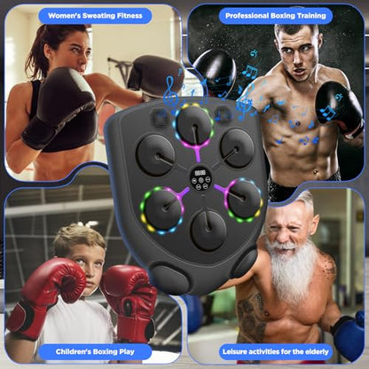 YORWHIN Smart Music Boxing Machine for Adults and Kids, Bluetooth Boxing Equipment with Boxing Gloves, Wall Mounted Electronic Punching Machine for Home Gym Workout Indoor - style: Large Shield