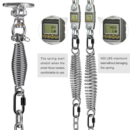 SELEWARE Hammock Chair Hanging Kit, Bearing Swing Hanger w/Spring & Chain | Stainless Steel 360° Swivel Swing Hooks, Ceiling Mount for Hanging Indoor Outdoor Swing Hammock Chair Yoga Silk Punching Bag - color: Bearing Swing Hanger With Chain & Conical Spr