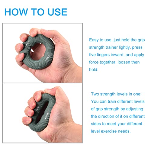 uxcell Hand Grip Strengtheners, 3.07" 40-50 Lbs Silicone Rings Fingers Forearms Exercises Grip Trainer for Rock Climbing Athletes Workout, Green - color: Green