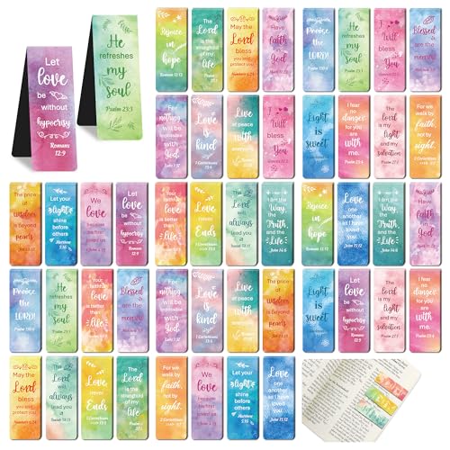 96Pack Magnetic Bookmarks,Christian Bookmarks,Bulk Bible Bookmark for Read - style: Watercolor