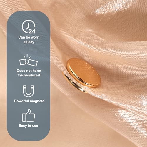 12pcs Hijab Magnetic Pins, Strong Hijab Magnets Multi-Purpose Scarf Clasp Pinless Brooch Buttons for Women Scarves Clothes Dress (Color B) - color: Color B