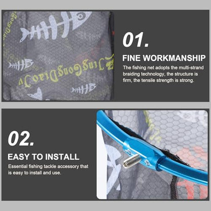 ABOOFAN Fishing Net Replacement Head 35cm Diameter Sturdy Fish Catching Landing Net Mesh for Freshwater and Saltwater Anglers Random Color
