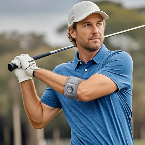 Tennis Elbow Brace for Men & Women, Elbow Brace for Tendonitis and Tennis Elbow and Golfer's Elbow, Adjustable Elbow Strap (Gray, S, 7.5"–9.5") - size: Small