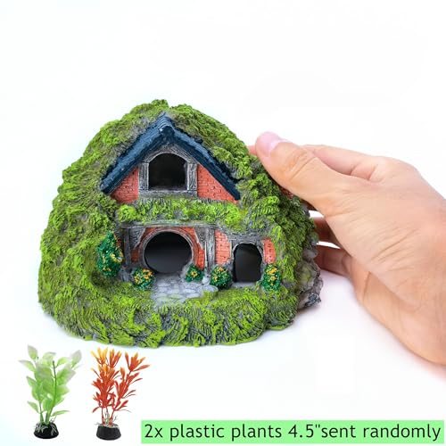 M2cbridge Antique Roman Column Ruins European Castle Aquarium Decorations Fish Tank Hideout Rocks (Fairy Garden) - color: Fairy Garden