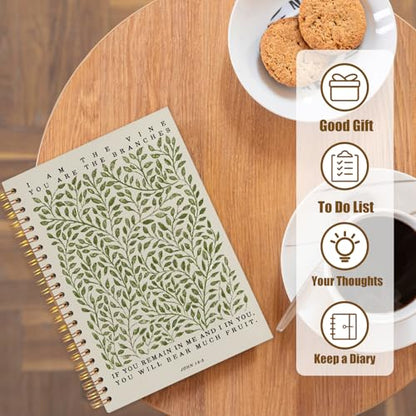 Likjad Christian Spiral Notebook Journal 5.5x8.3, Botanical Bible Scripture Journals for Writing, Religious Christian Gifts for Women, Bible Verse Hardcover Notebooks for Note Taking - color: Botanical Bible