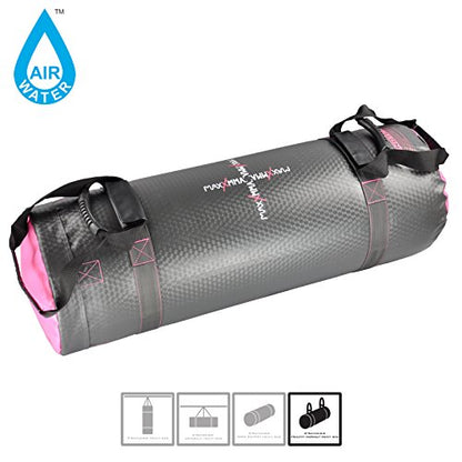 MaxxMMA 3 ft 4-in-1 Water/Air Heavy Bag | Training & Fitness, Uppercut Workout, MMA Grappling, Punching Bag - color: Grey/Pink