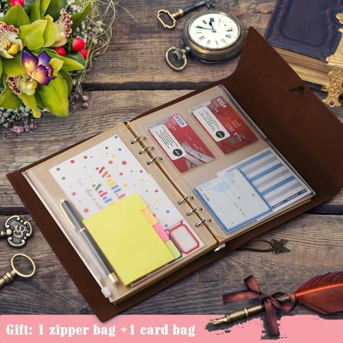 OMEYA Leather Journal Notebook, Refillable Writing Journal Diary Planner, Gifts For Women,Men, Girls, Sister, Friends (Pink, A5-9.3''×6.3'') - color: Pink, size: A5-9.3''×6.3''