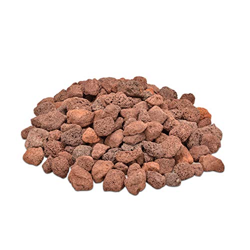 Skyflame 10LB Red Natural Lava Rocks for Fire Pit, Fire Table, Fireplace | 1"-2" Natural Sizes, Indoor and Outdoor Use, Garden Landscaping Decoration, Cultivation of Potted Plants - color: Red, size: 1" - 2"
