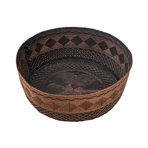 Muslim Prayer Kufi Hat for Men Boys Islamic Beanie Skull Cap Prayer Headwear Embroidery Kofia Topi Sun Hat Ramadan Eid Gift - color: Dark Coffee, Chain Embroidery