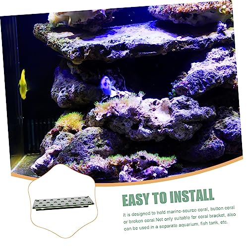 FOMIYES Coral Propagation Support Coral Bracket Multi-Slot Coral Reef Rack Decorative Coral Holder Ceramic Dust Bath House Shelves Brackets Shelf Brackets Acrylic Luxurious Fish Tank, 24X10.5X5.5CM