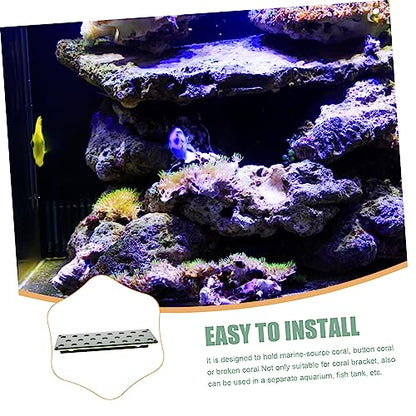 FOMIYES Coral Propagation Support Coral Bracket Multi-Slot Coral Reef Rack Decorative Coral Holder Ceramic Dust Bath House Shelves Brackets Shelf Brackets Acrylic Luxurious Fish Tank, 24X10.5X5.5CM