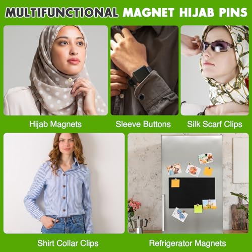 10 Pairs Hijab Magnetic Pins, Strong Multi-Use Pinless Strong Magnets - color: Fashionable Style, size: 10pcs
