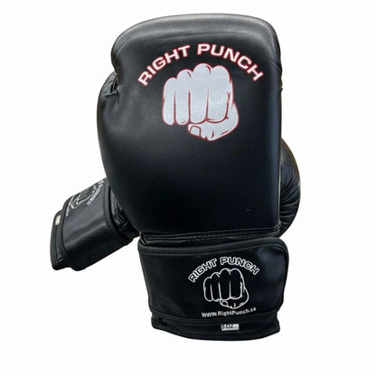 Boxing Gloves for Men, MMA Sparring Gloves, PU Leather, for Muay Thai, Kickboxing - color: Black