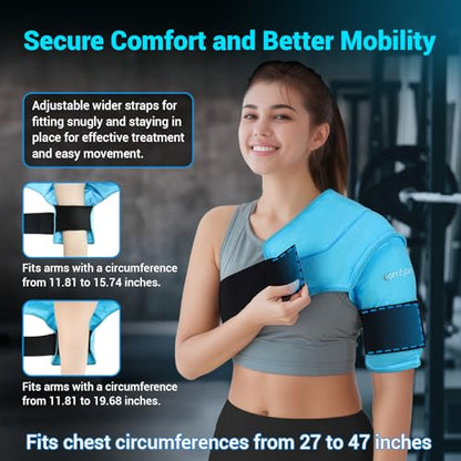Comfytemp Shoulder Ice Pack Wrap for Injuries Reusable Gel, Physical Rotator Cuff Cold Therapy Arm Shoulder Sleeve for Pain Relief, Fracture, Arthritis, Surgery, Recovery (S/M) - style: 1 Gel Pack