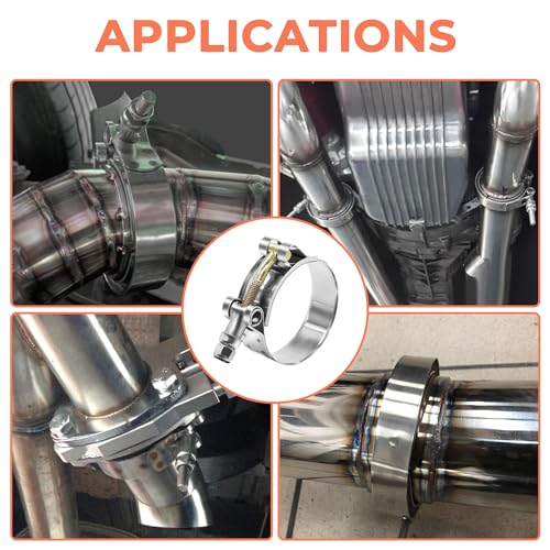14 Pcs 7 Sizes T-Bolt Hose Clamps, 304 Stainless Steel Turbo Intake Intercooler Clamp,Working Range 32-91mm for 1-3" Hose ID, Radiator Hose Clamps Assortment Set - size: 14PCS KIT-7 SIZES