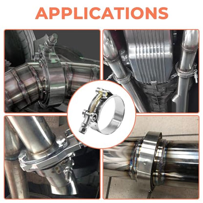 14 Pcs 7 Sizes T-Bolt Hose Clamps, 304 Stainless Steel Turbo Intake Intercooler Clamp,Working Range 32-91mm for 1-3" Hose ID, Radiator Hose Clamps Assortment Set - size: 14PCS KIT-7 SIZES