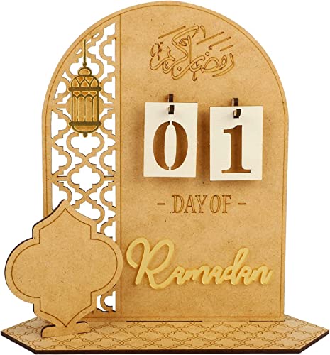 Ramadan Calendar, DIY Eid Mubarak Decorations, Ramadan Gifts, Ramadan Advent Calendar 2023 Decoration, Wooden Ramadan Countdown Calendar
