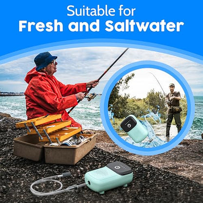 XPACK fish tank air pump - Battery Powered Aquarium Air Pump - Portable Aerator for the transfer of live fish, outdoor fishing endeavors, travel purposes, changing locations, preserving bait freshness