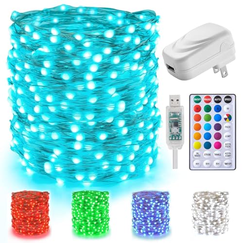 Minetom Color Changing Fairy String Lights: 66 Feet 200 Led Waterproof Twinkle Lights with Remote and Plug and 4 Light Modes for Craft Bedroom Ceiling Wedding Christmas 16 Colors - color: 16 Colors, size: 66ft