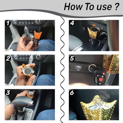 Car Electric Incense Burner, Car Aromatherapy Diffuser, Vehicle Incense Holder, Auto Electric Incense Dispenser, Automobile Fragrance Diffuser, Car Scent Diffuser, Electric Incense Burner for Cars