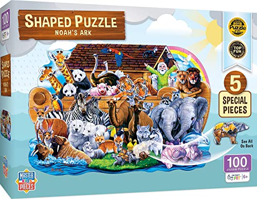 MasterPieces 100 Piece Shaped Jigsaw Puzzle for Kids - Noah's Ark - 14"x19" - style: Noah's Ark Shaped