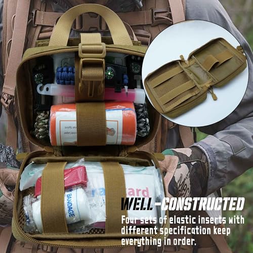 Upgrade Molle Rip Away Ifak Pouch, Tactical Small Belt First Aid Pouch Medical Utility EMT Pouch Only - color: Upgrade - Tan