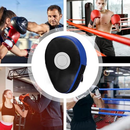 1PCS Boxing Focus Pads Mitts Training Gloves Punching Mitts Leather Kickboxing MMA Curved Arm Strike Shield Target Pads - color: Blue